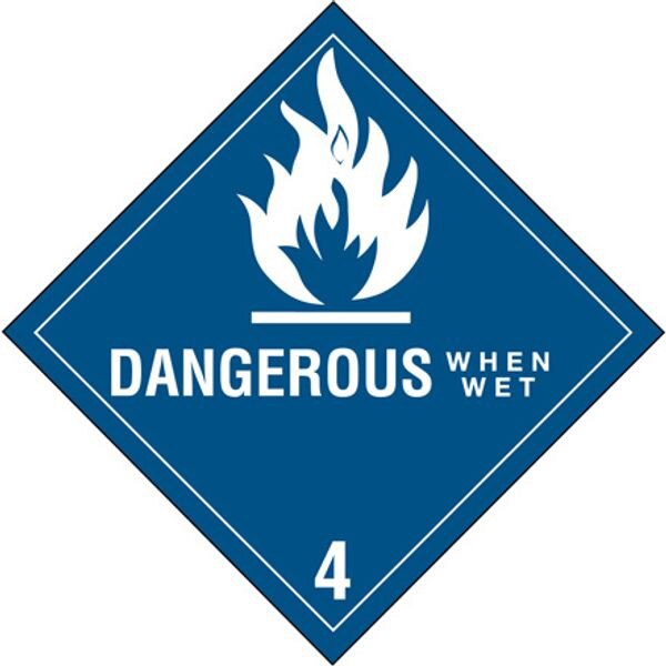 Dangerous When Wet - 4 Label, 4" x