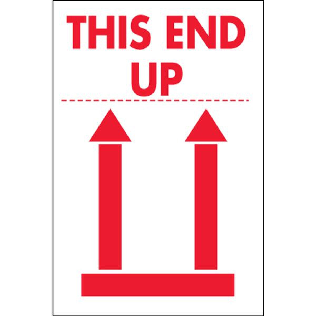 This End Up Label, 2" x 3", 500/Rol