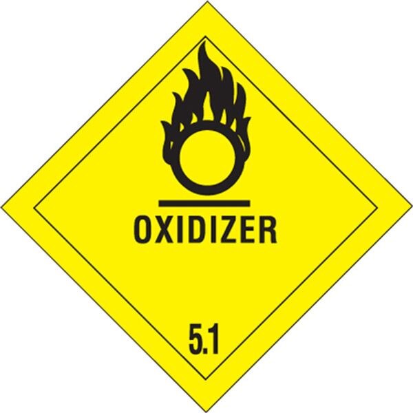 Oxidizer - 5.1 Label, 4" x 4", 500/