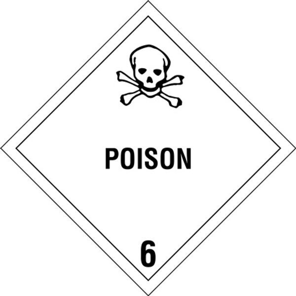 Poison - 6 Label, 4" x 4", 500/Roll