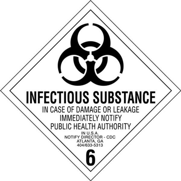 Infectious Substance - 6 Label, 4"