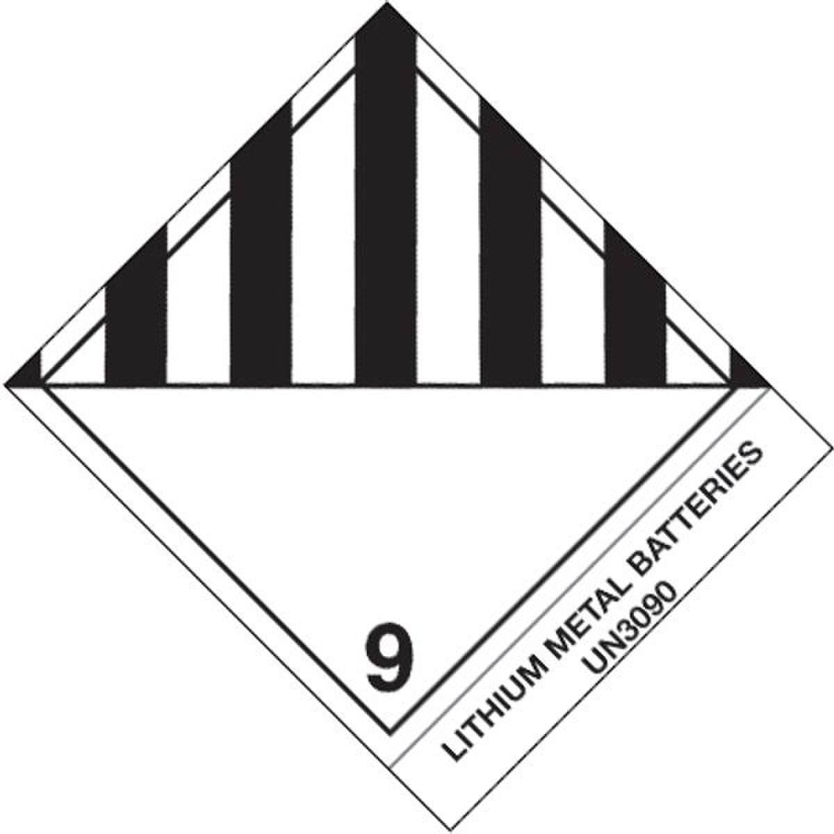 Lithium Metal Batteries Label, 4" x