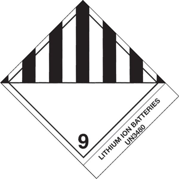 Lithium Ion Batteries Label, 4" x 4