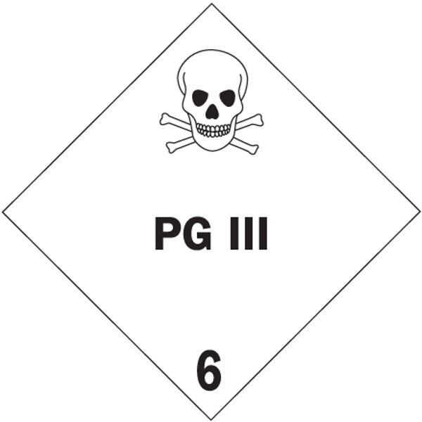 PG III - 6 Label, 4" x 4", 500/Roll