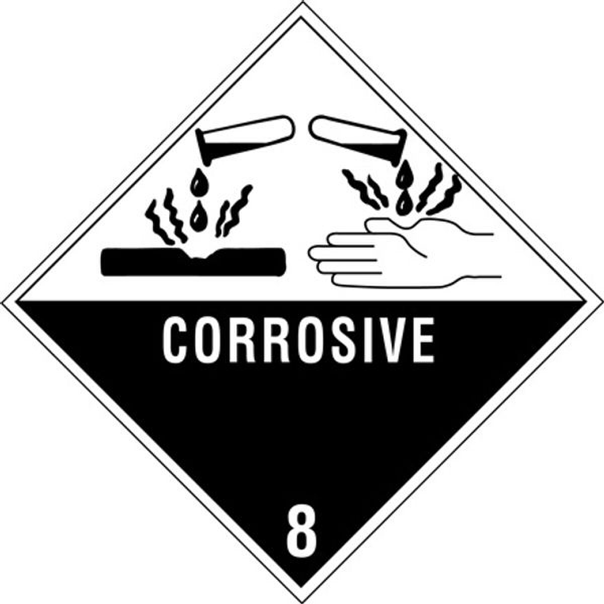 Corrosive - 8 Label, 4" x 4", 500/R