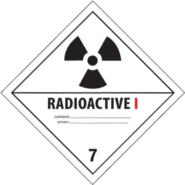 Radioactive I - 7 Label, 4" x 4", 5