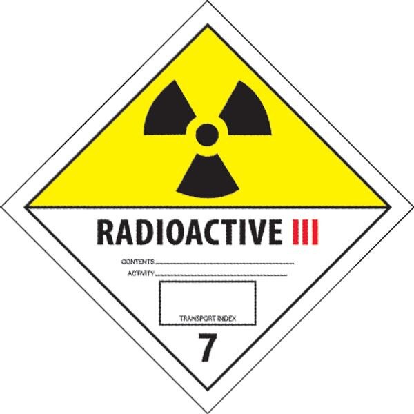 Radioactive III - 7 Label, 4" x 4",