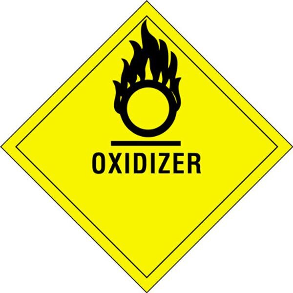 Oxidizer Label, 4" x 4", 500/Roll