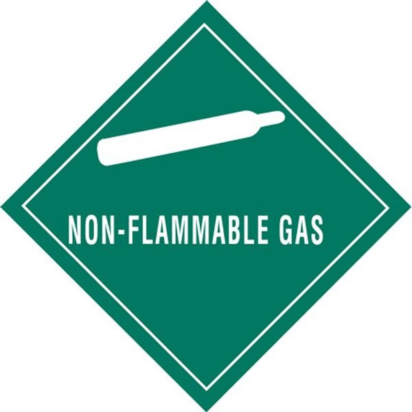 Non-Flammable Gas Label, 4" x 4", 5