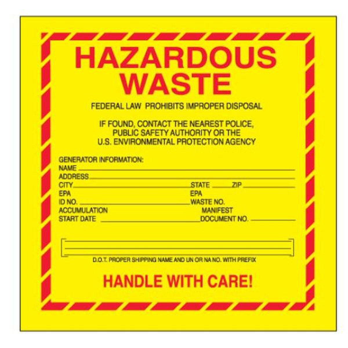 Hazardous Waste Label - Standard, 6