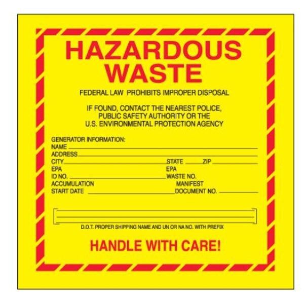 Hazardous Waste Label - Standard, 6