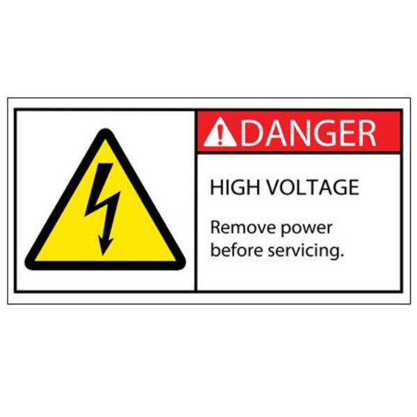2 x 4" Danger High Voltage Durable Safety Label Correct Products