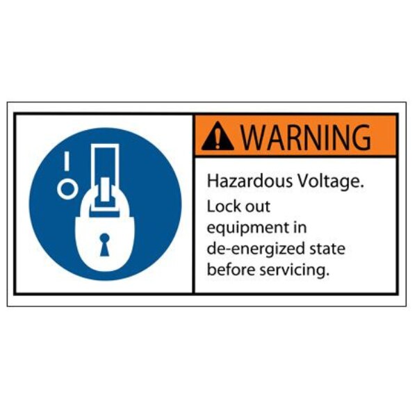 2 x 4" - Warning Hazardous Voltage