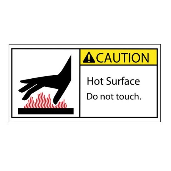 2 x 4" - Caution Hot Surface Durabl