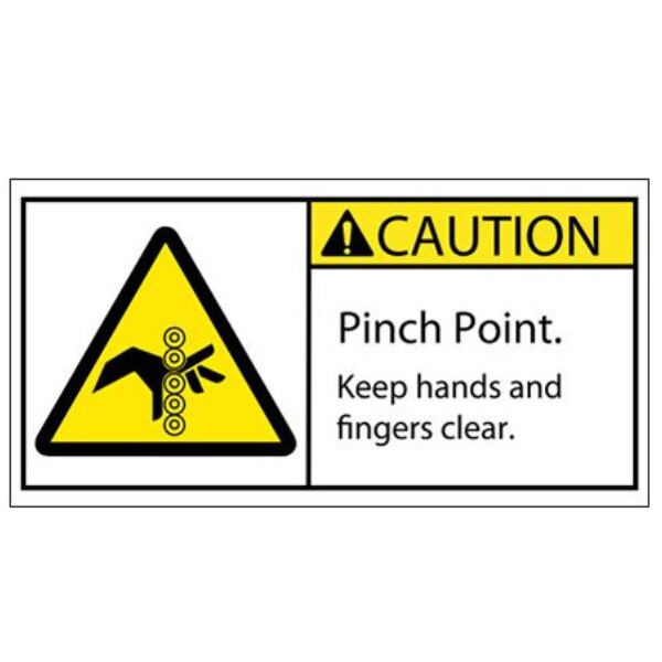 2 x 4" - Caution Pinch Point Roller