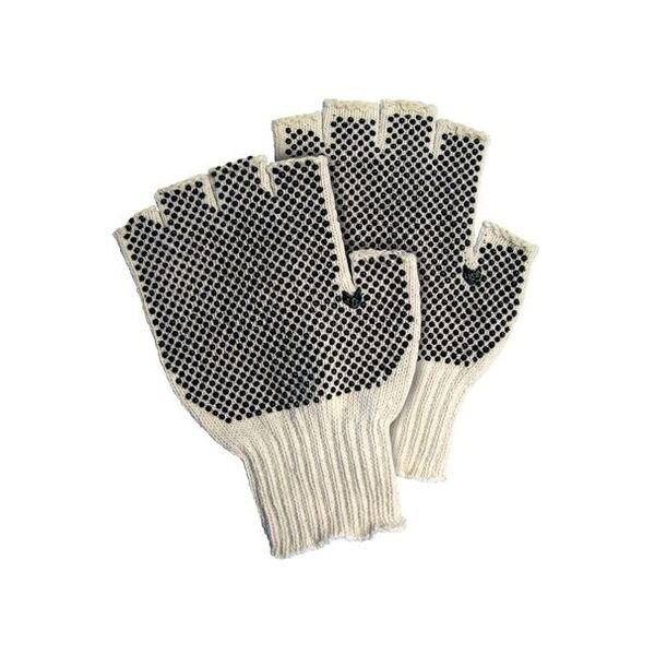 Fingerless PVC Dot Knit Gloves