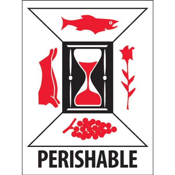 Perishable Label, 3" x 4", 500/Roll