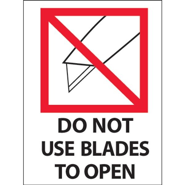 Do Not Use Blades to Open Label, 3"