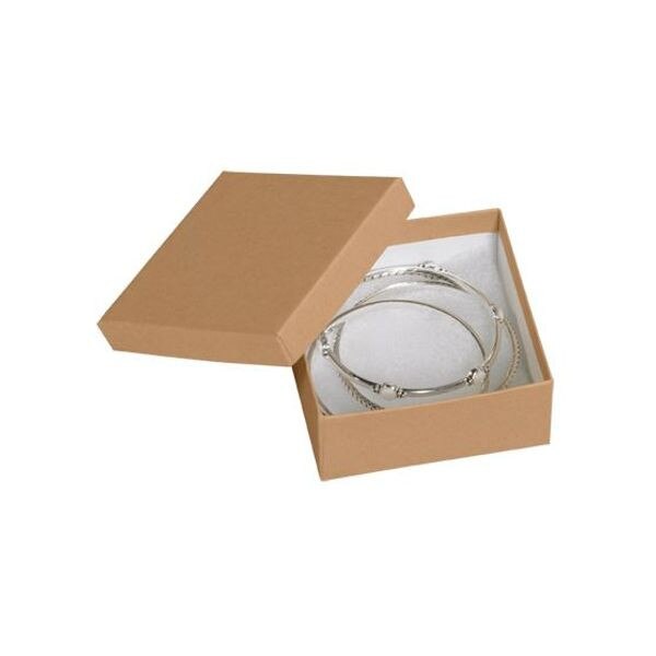 Kraft Jewelry Boxes, 3-1/2" x 3-1/2