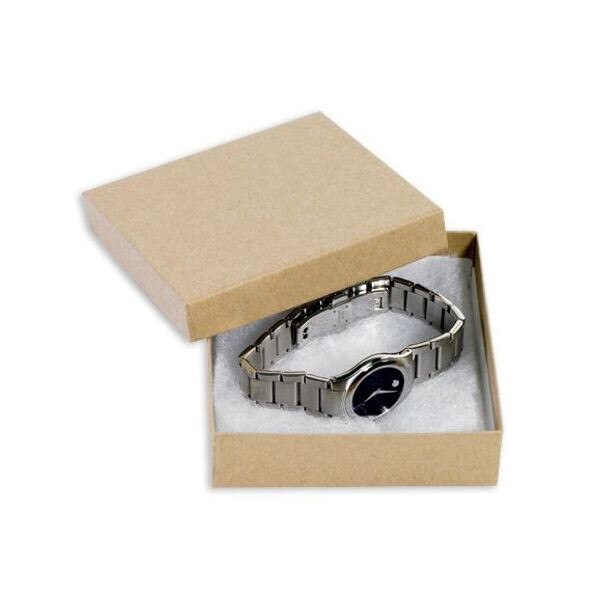 Kraft Jewelry Boxes, 3-1/2" x 3-1/2