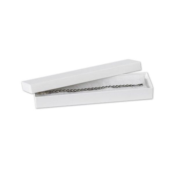 White Jewelry Boxes, 8" x 2" x-7/8"