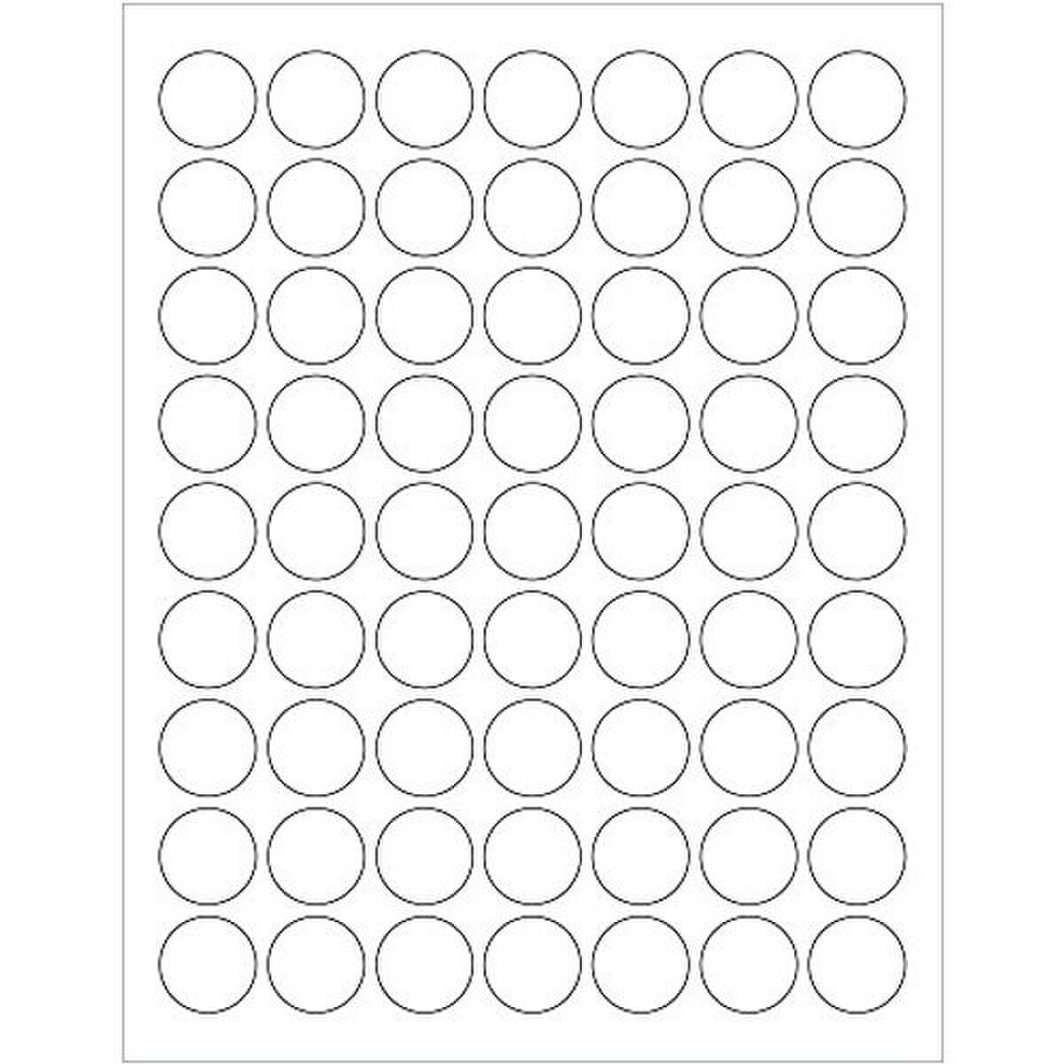 White Circle Laser Labels, 1" Diame