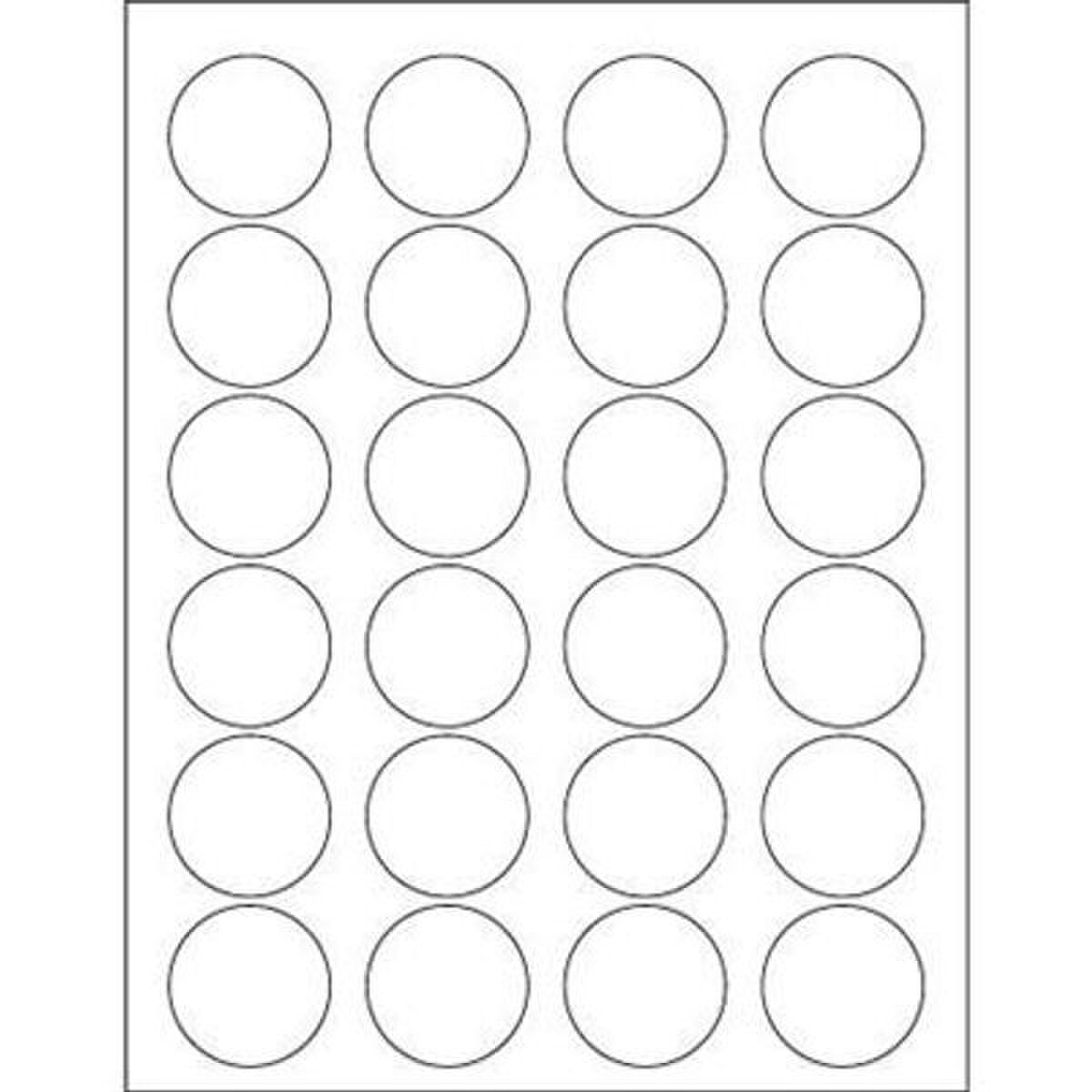 White Circle Laser Labels, 1-5/8" D