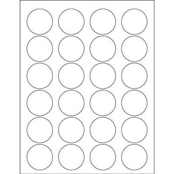 White Circle Laser Labels, 1-5/8" D