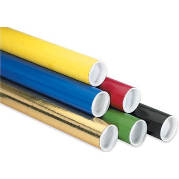 Colored Mailing Tubes, 2" x 9", 50/