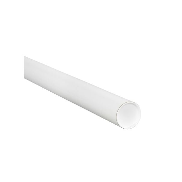 White Mailing Tubes, 3" x 15", 24/C