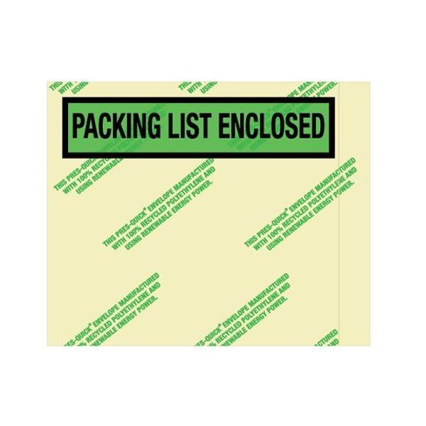 Environmental "Packing List Enclose