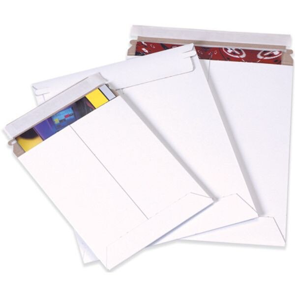 White Self-Seal Flat Mailers, 12-3/