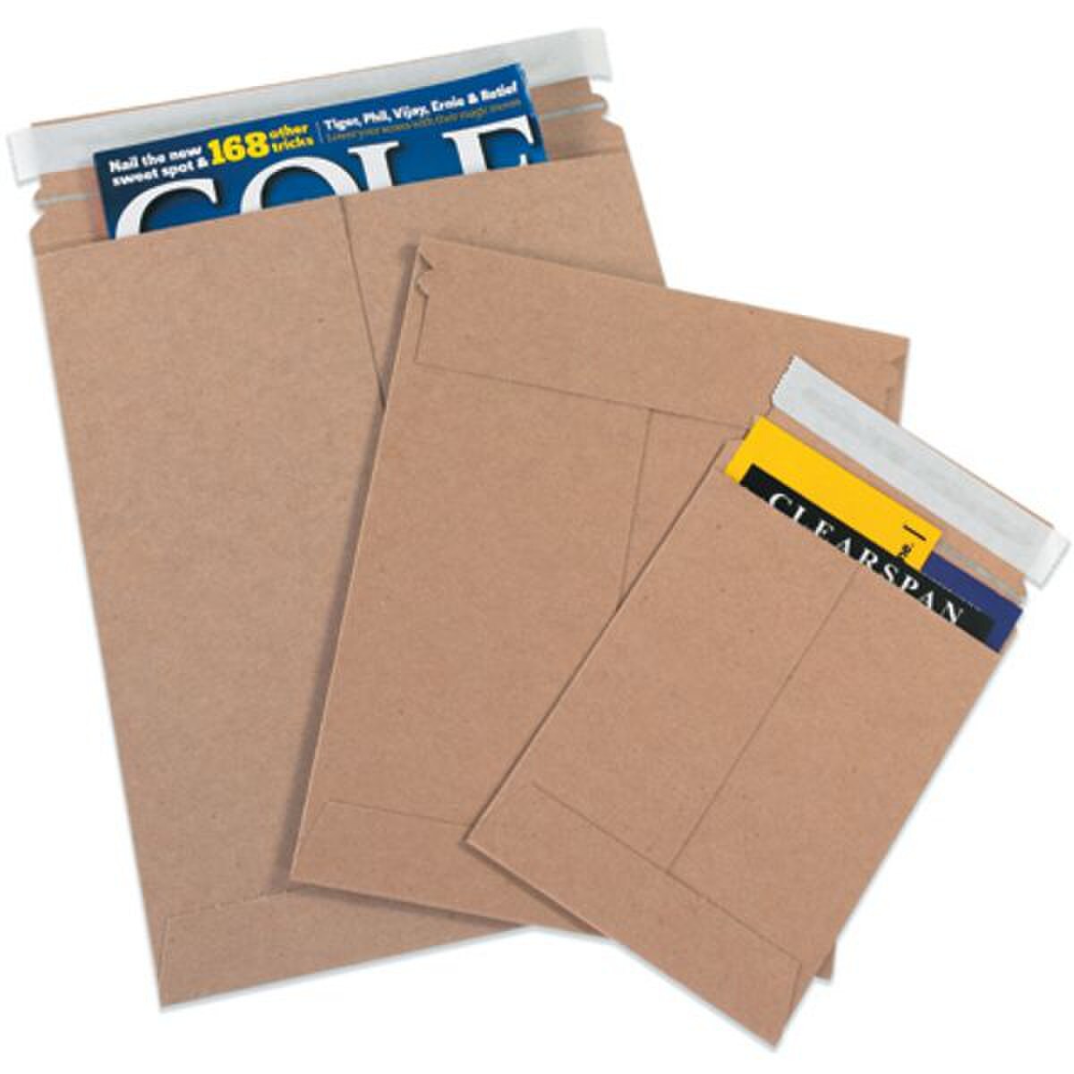 Kraft Self-Seal Flat Mailers, 17" x