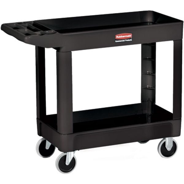 Flat Handle 2-Shelf Utility Cart, 4