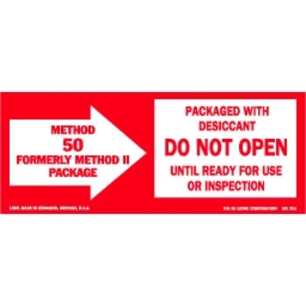 Method 50 Packaging Label, 1" x 2 1