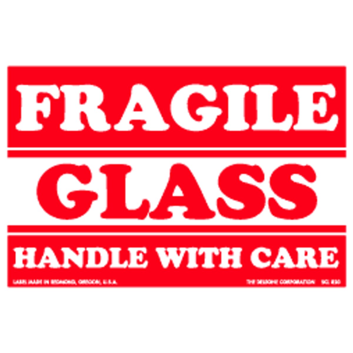 Glass Label (Fragile - Handle with
