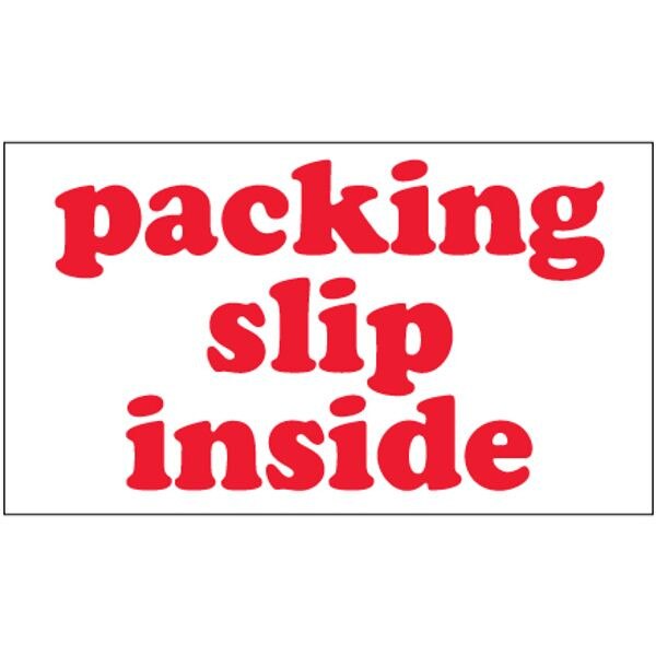 Packing Slip Inside Label, 3" x 5",