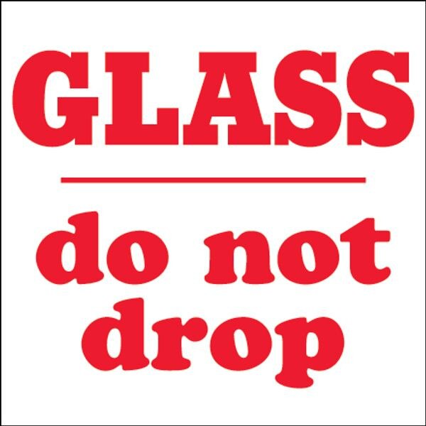 Glass-Do Not Drop - Label, 4" x 4",