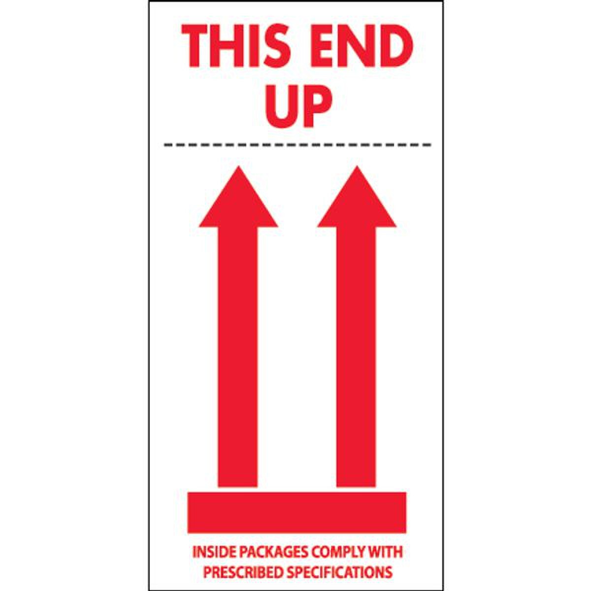 This End Up Label, 4" x 8", 500/Rol