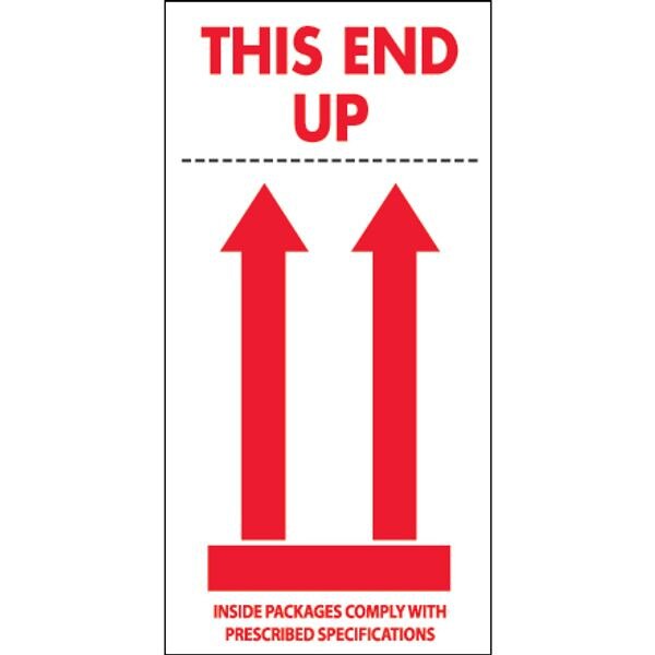 This End Up Label, 4" x 8", 500/Rol