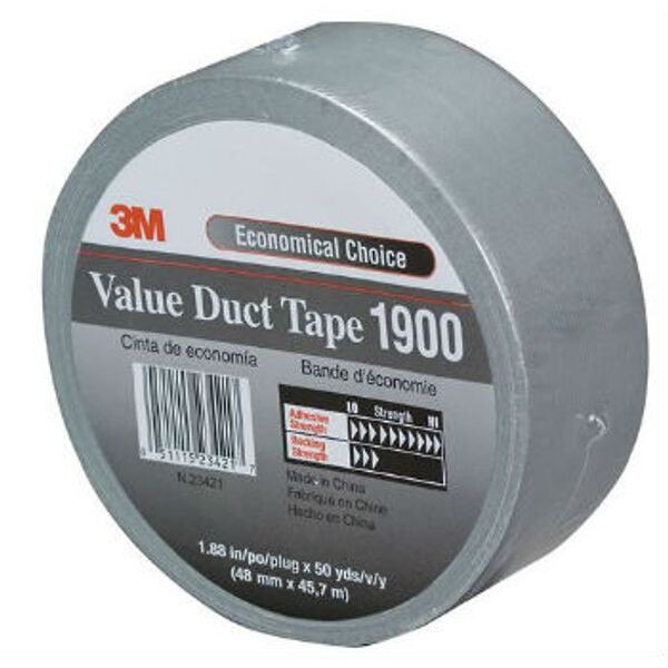 3M 1900 Value Duct Tape, 2" x 50 yd