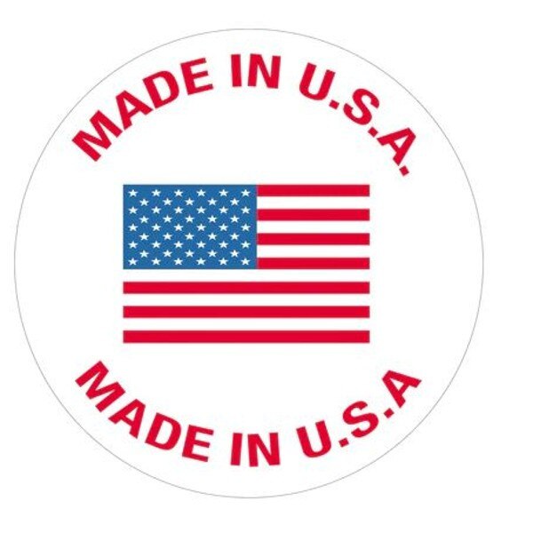 Made in U.S.A. Labels, 1" Circle, 5