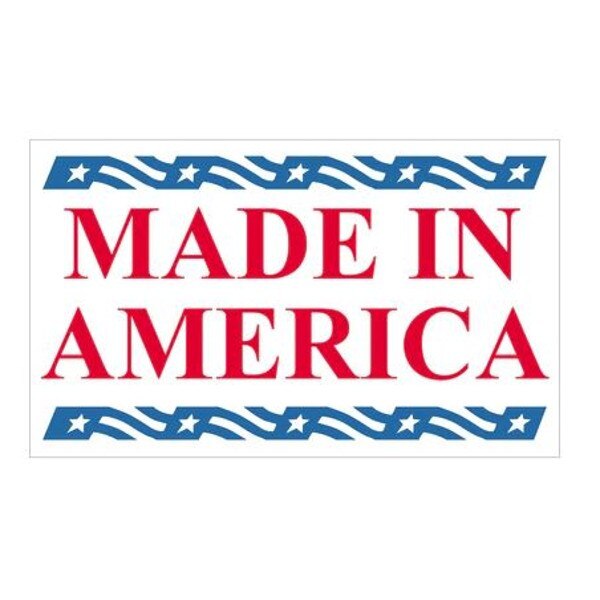 Made in America Labels, 3" x 5", 50