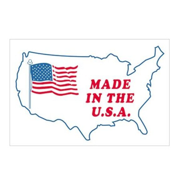 Made in the U.S.A. Labels, 3" x 4",